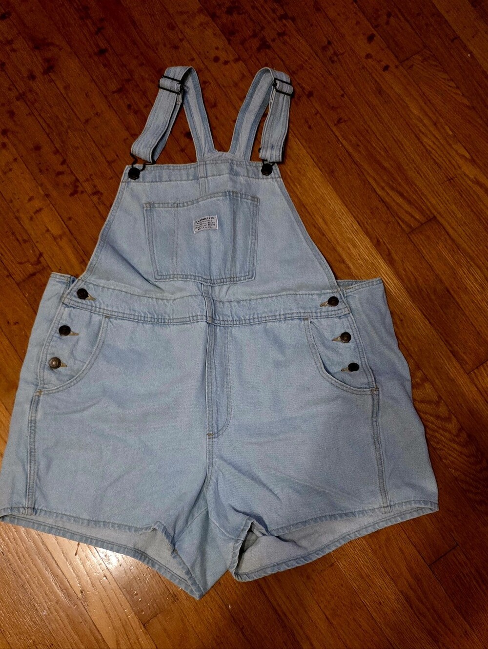 Levi's Light Blue Denim Short Overalls